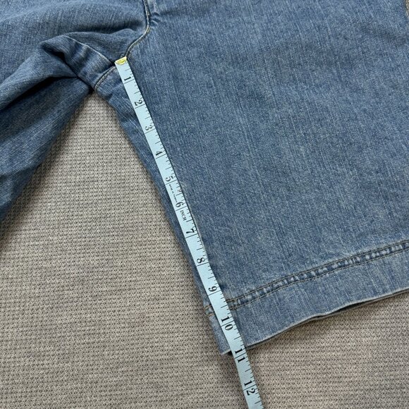 Dickies Womens Blue Denim Bermuda Shorts Mid Rise Flat Front Cotton Blend Size 6 - Picture 12 of 13